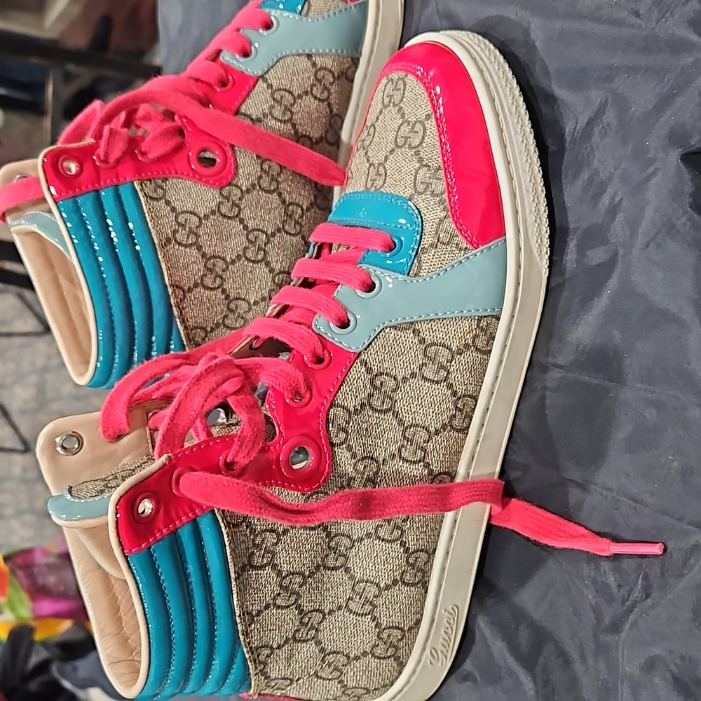 Gucci tessuto GG supreme high top woman canvas size 6.5